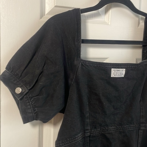 NWT 🖤 LEVI'S RHODE DENIM MINI DRESS BLACK MEDIUM 🖤 - Picture 9 of 15